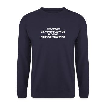 Rather a tail-greedy fun saying - Unisex Sweatshirt - navy - Front - Alina (178cm) & Michal (187cm)