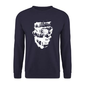 Scary Head Zombie white - Unisex Sweatshirt - navy - Front - Alina (178cm) & Michal (187cm)