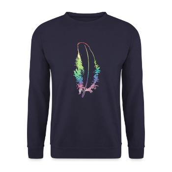 Beautiful motive in rainbow colored spring gift - Unisex Sweatshirt - navy - Front - Alina (178cm) & Michal (187cm)