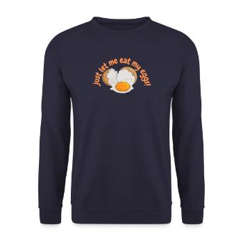 Laissez-moi manger mes œufs - Sweat-shirt Unisexe - marine - Devant - Alina (178cm) & Michal (187cm)