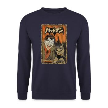 DC Comics Originals Batman Joker Japanisch - Unisex Pullover - Navy - Vorne - Alina (178cm) & Michal (187cm)