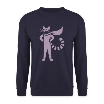 Cats Superhero Hero Silhouette Cloak - Unisex Sweatshirt - navy - Front - Alina (178cm) & Michal (187cm)
