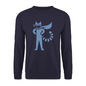 Cats Superhero Hero Silhouette Cloak - Unisex Sweatshirt - navy - Front - Alina (178cm) & Michal (187cm)