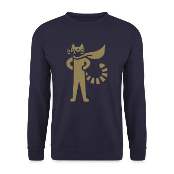 Cats Superhero Hero Silhouette Cloak - Unisex Sweatshirt - navy - Front - Alina (178cm) & Michal (187cm)