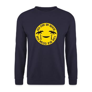 Ich bin in Rente, ich muss gar nix - Rentnerin - Unisex Pullover - Navy - Vorne - Alina (178cm) & Michal (187cm)
