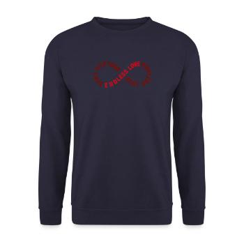 UNENDLICHE LIEBE - Unisex Pullover - Navy - Vorne - Alina (178cm) & Michal (187cm)