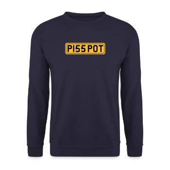 Piss Pot - Unisex Pullover - Navy - Vorne - Alina (178cm) & Michal (187cm)