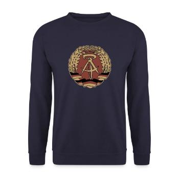 Armoiries de la RDA, Est, cadeau Ossi - Sweat-shirt Unisexe - marine - Devant - Alina (178cm) & Michal (187cm)