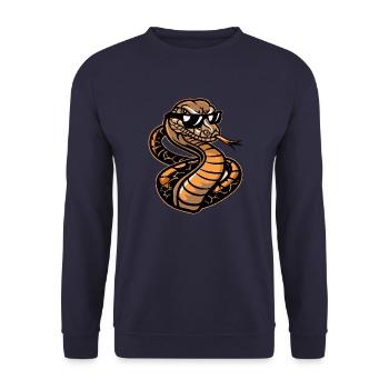 Serpent Cobra Bande dessinée cool - Sweat-shirt Unisexe - marine - Devant - Alina (178cm) & Michal (187cm)