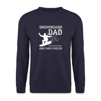 Snowboard Dad, Halfpipe, Wintersport, Skiurlaub - Unisex Pullover - Navy - Vorne - Alina (178cm) & Michal (187cm)