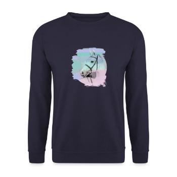 pferdekopf,pferd,aquarell,pink, schimmel,pastell - Unisex Pullover - Navy - Vorne - Alina (178cm) & Michal (187cm)