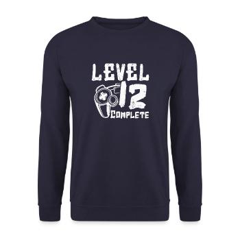 12. Geburtstag Level 12 Complete 12 Jahre Gamer - Unisex Pullover - Navy - Vorne - Alina (178cm) & Michal (187cm)