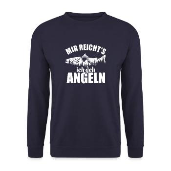 Mir reicht’s ich geh Angeln - Angler - Unisex Pullover - Navy - Vorne - Alina (178cm) & Michal (187cm)