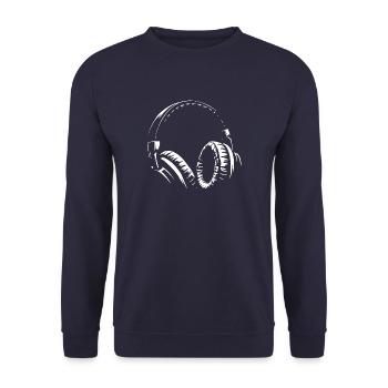 Casque - Musique - Écouter de la musique - Sweat-shirt Unisexe - marine - Devant - Alina (178cm) & Michal (187cm)