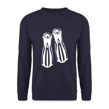Diving fins diving icon - Unisex Sweatshirt - navy - Front - Alina (178cm) & Michal (187cm)