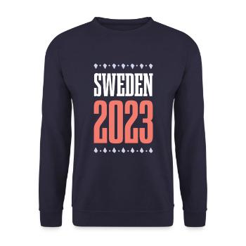 Suède 2023 - Sweat-shirt Unisexe - marine - Devant - Alina (178cm) & Michal (187cm)