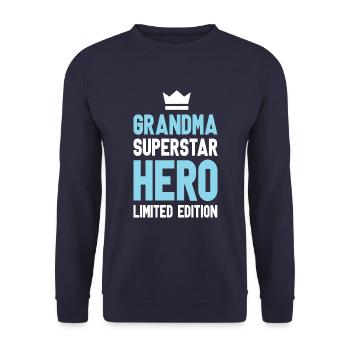 Grandma Limited Edition Saying - Unisex Sweatshirt - navy - Front - Alina (178cm) & Michal (187cm)
