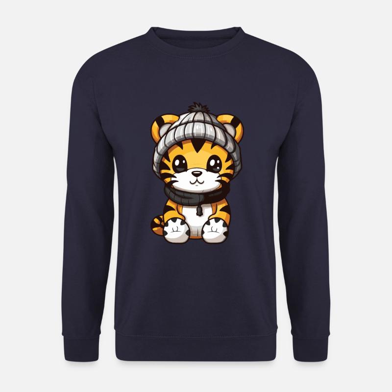 Tiger Winter Comic - Unisex Pullover - Navy