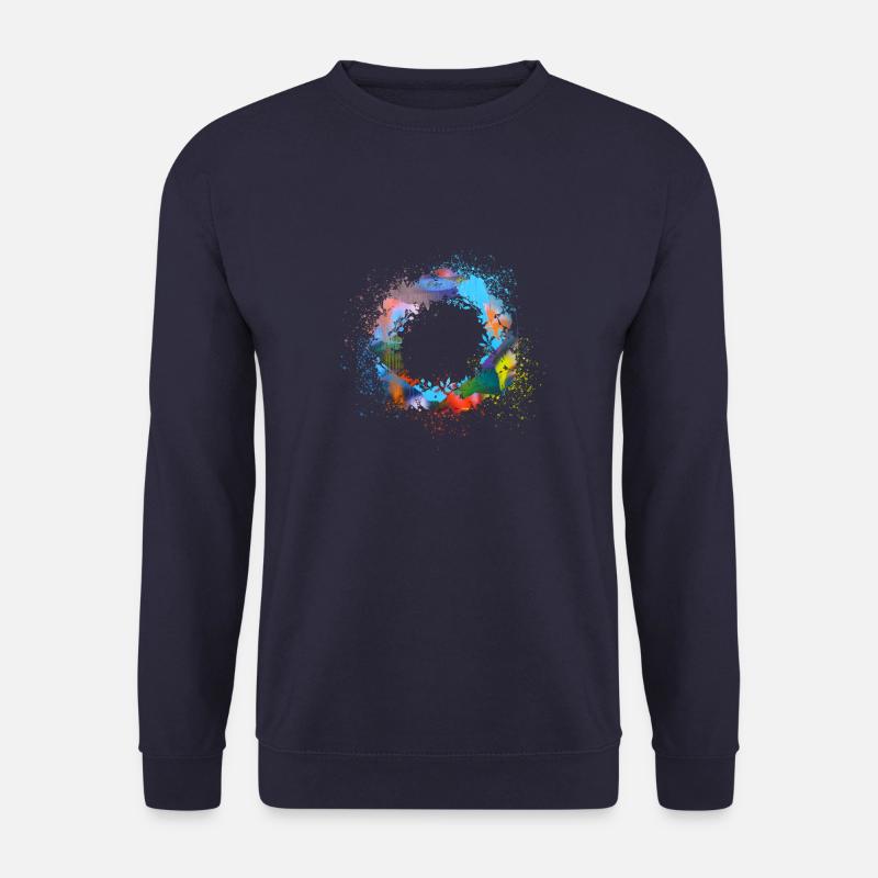 blumenkranz,leer, kranz,graffti,bunt,blumen - Unisex Pullover - Navy