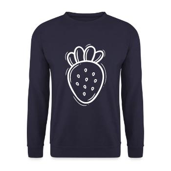 ERDBEERE ROT SOMMER OBST FRUCHT NATUR GENUSS FELD - Unisex Pullover - Navy - Vorne - Alina (178cm) & Michal (187cm)