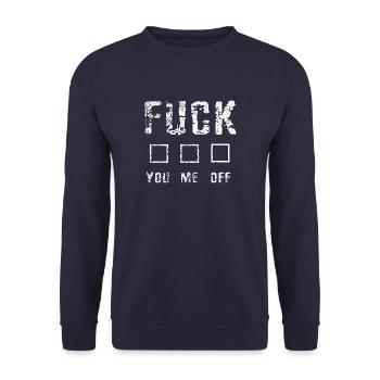va te faire foutre, baise-moi, va te faire foutre - Tick - Sweat-shirt Unisexe - marine - Devant - Alina (178cm) & Michal (187cm)