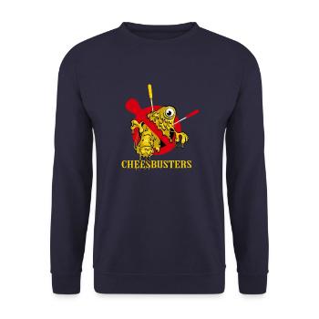 Cheesbuster - Sweat-shirt Unisexe - marine - Devant - Alina (178cm) & Michal (187cm)