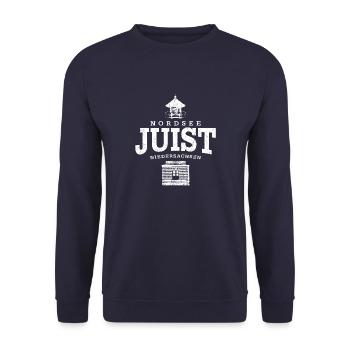 Juist North Sea (white oldtstyle) - Unisex Sweatshirt - navy - Front - Alina (178cm) & Michal (187cm)