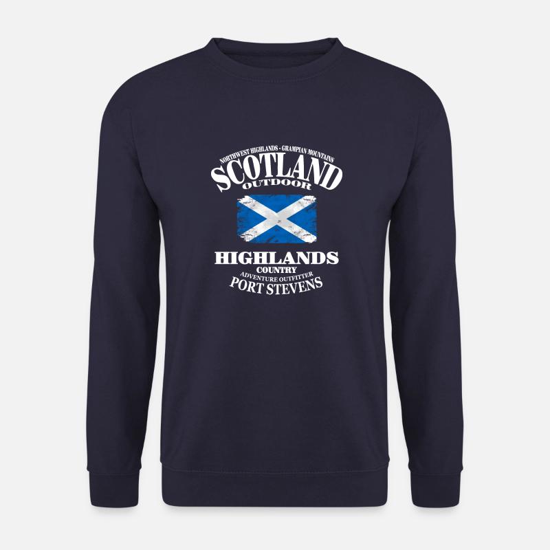 Highlands - Scotland Vintage Flag - Unisex Pullover - Navy