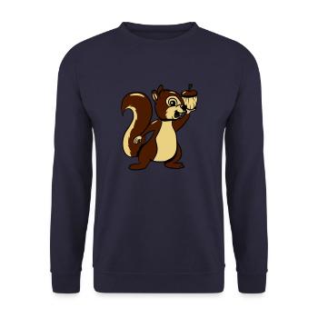 Squirrel foster joy - Unisex Sweatshirt - navy - Front - Alina (178cm) & Michal (187cm)