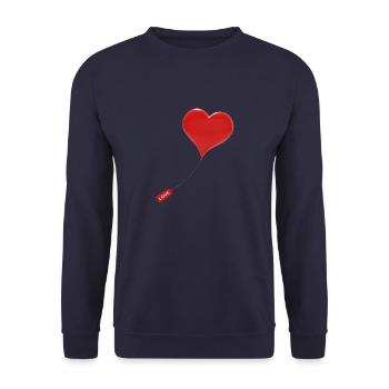 herzförmiger Ballon - Unisex Pullover - Navy - Vorne - Alina (178cm) & Michal (187cm)