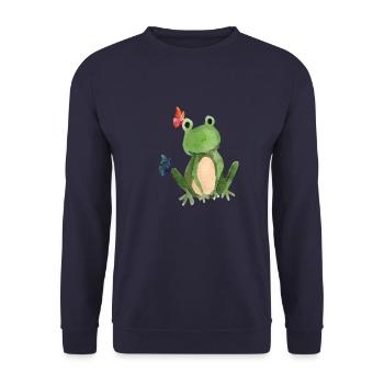 La grenouille et les papillons - Sweat-shirt Unisexe - marine - Devant - Alina (178cm) & Michal (187cm)