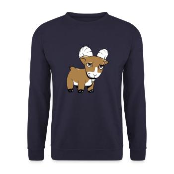 Ziege freundlich lieb - Unisex Pullover - Navy - Vorne - Alina (178cm) & Michal (187cm)