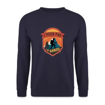J'Peux J'ai Rando Homme Randonnée - Sweat-shirt Unisexe - marine - Devant - Alina (178cm) & Michal (187cm)