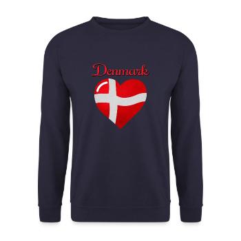 Flag of Denmark - Unisex Sweatshirt - navy - Front - Alina (178cm) & Michal (187cm)