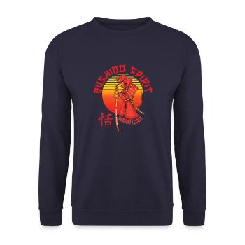 Bushido-Geist, Samurai-Vermächtnis - Unisex Pullover - Navy - Vorne - Alina (178cm) & Michal (187cm)