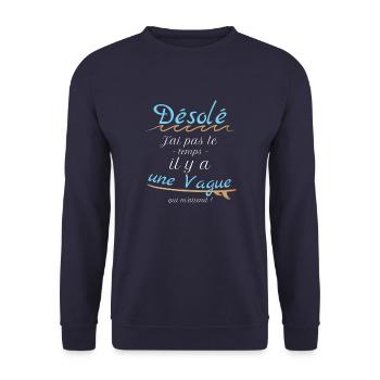 Texte Surfeur Fr - Sweat-shirt Unisexe - marine - Devant - Alina (178cm) & Michal (187cm)