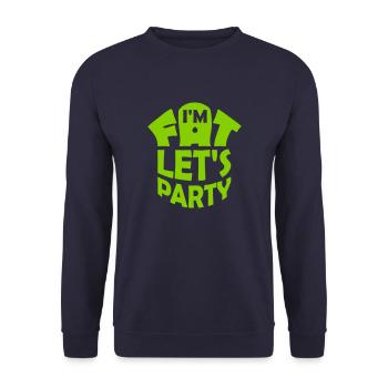 im fat lets party - Unisex Pullover - Navy - Vorne - Alina (178cm) & Michal (187cm)
