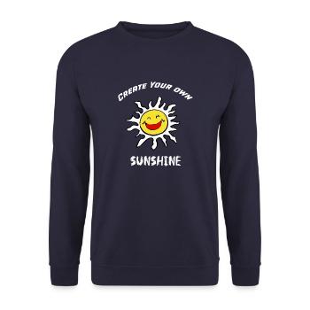 Kreieren Sie Ihre eigene Sonne - Unisex Pullover - Navy - Vorne - Alina (178cm) & Michal (187cm)