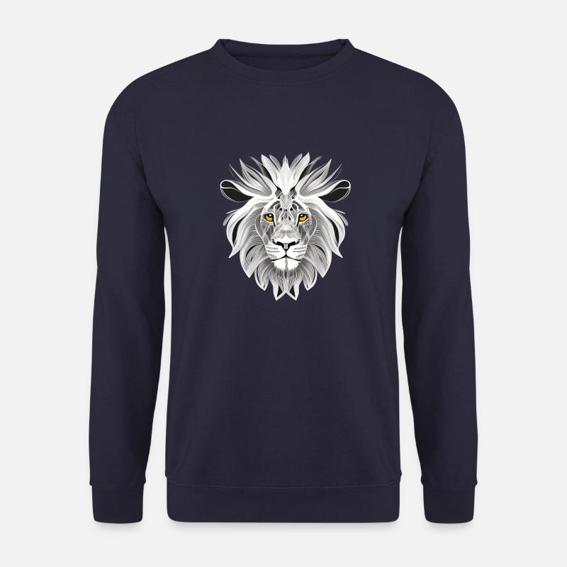 Löwe Kunst Design Portrait Illustration - Unisex Pullover - Navy