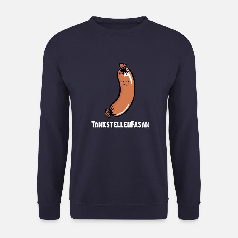 TankstellenFasan. Knackwurst oder Bockwurst - Unisex Pullover - Navy