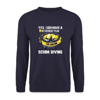 Tauchen Diving Vintage Underwater Sprüche - Unisex Pullover - Navy - Vorne - Alina (178cm) & Michal (187cm)