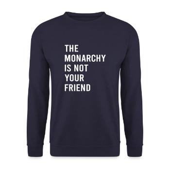 Anti Monarchy Not My Royal Lustige Demokratie - Unisex Pullover - Navy - Vorne - Alina (178cm) & Michal (187cm)