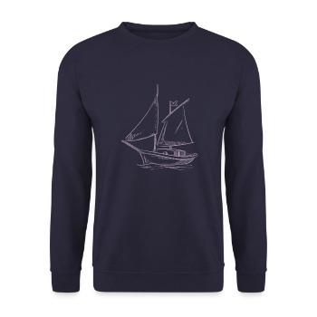Sailing adventures in silhouette: Elegant - Unisex Sweatshirt - navy - Front - Alina (178cm) & Michal (187cm)