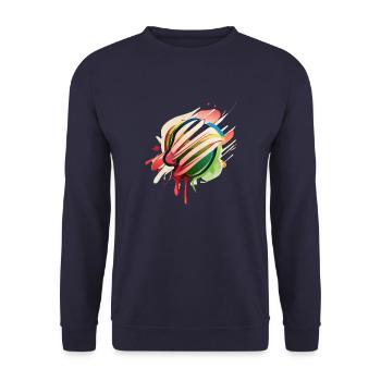 Buntes Obst - Unisex Pullover - Navy - Vorne - Alina (178cm) & Michal (187cm)