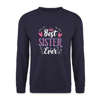 Best sister - Unisex Sweatshirt - navy - Front - Alina (178cm) & Michal (187cm)