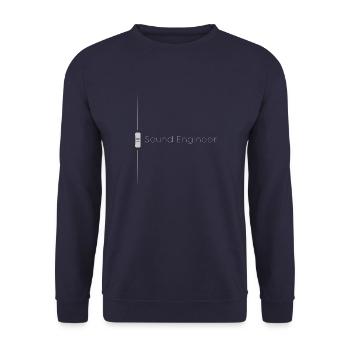 Tontechniker Fader Grau - Unisex Pullover - Navy - Vorne - Alina (178cm) & Michal (187cm)