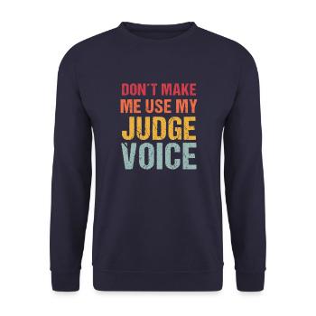 Richter Jura Studenten Sprüche - Unisex Pullover - Navy - Vorne - Alina (178cm) & Michal (187cm)