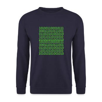 Binärcode 001101001110 - Unisex Pullover - Navy - Vorne - Alina (178cm) & Michal (187cm)