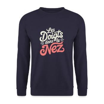 Les doigts dans le nez - Sweat-shirt Unisexe - marine - Devant - Alina (178cm) & Michal (187cm)