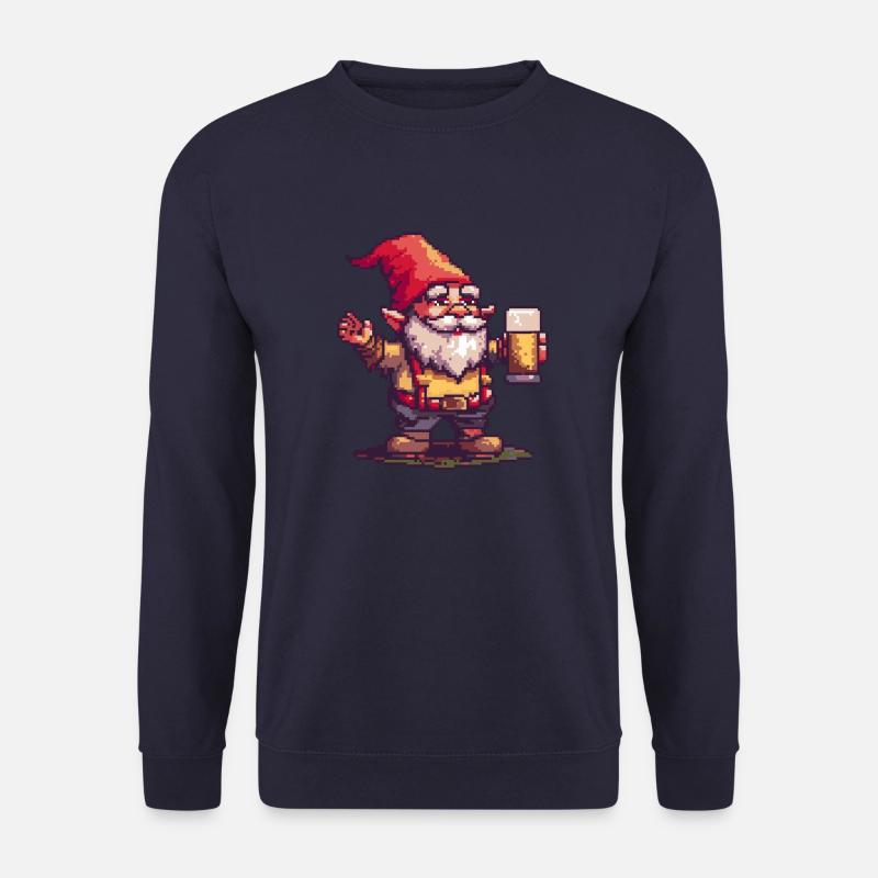 Gartenzwerg Bier Pixel - Unisex Pullover - Navy